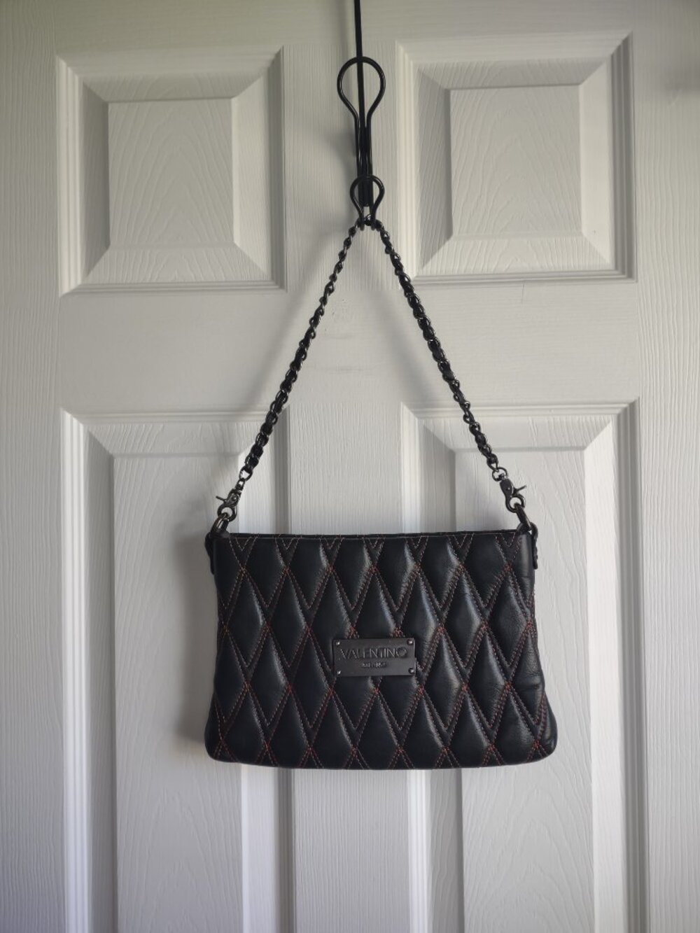 Valentino - vintage - Italian leather quilted crossbody clutch - EUC - Picture 3 of 11